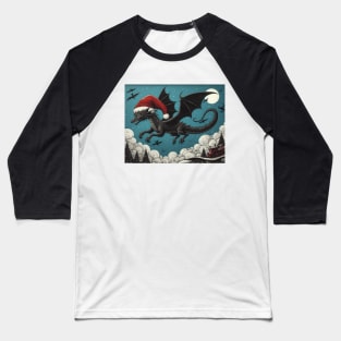 Gothic Christmas Dragon Baseball T-Shirt